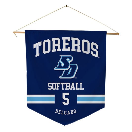 San Diego - NCAA Softball : Michelle Delgado - Pennant - 18" x 21"-0