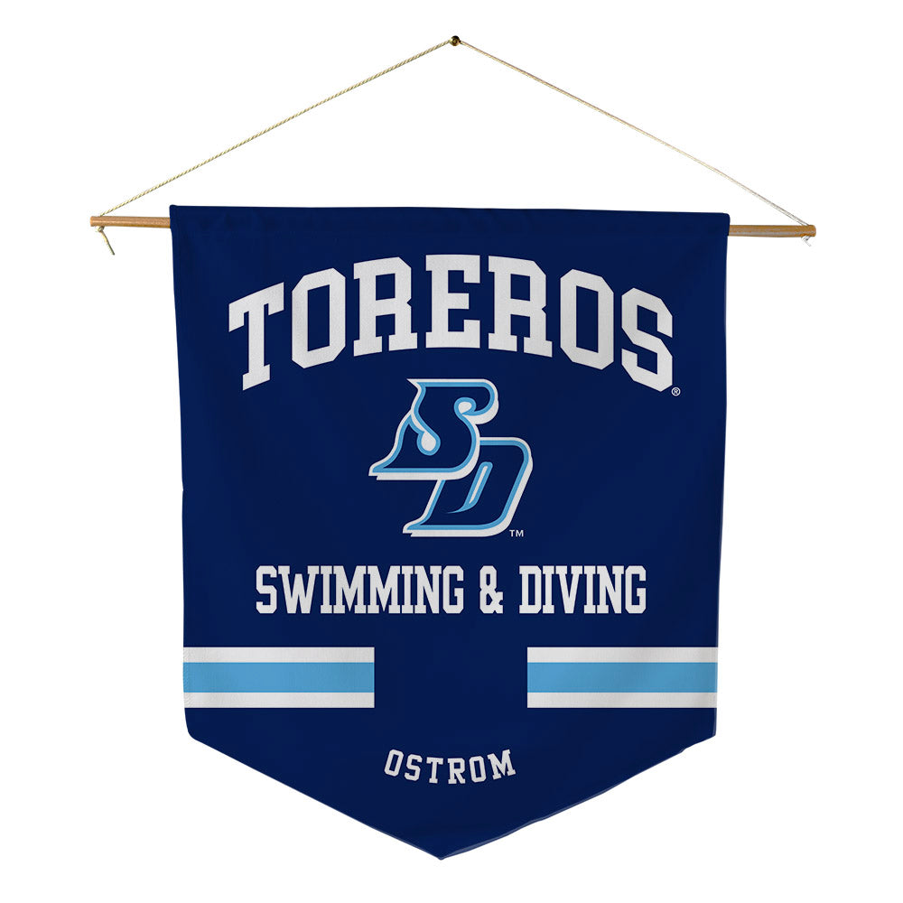 San Diego - NCAA Women's Swimming & Diving : Alexandra Ostrom - Pennant - 18" x 21"-0