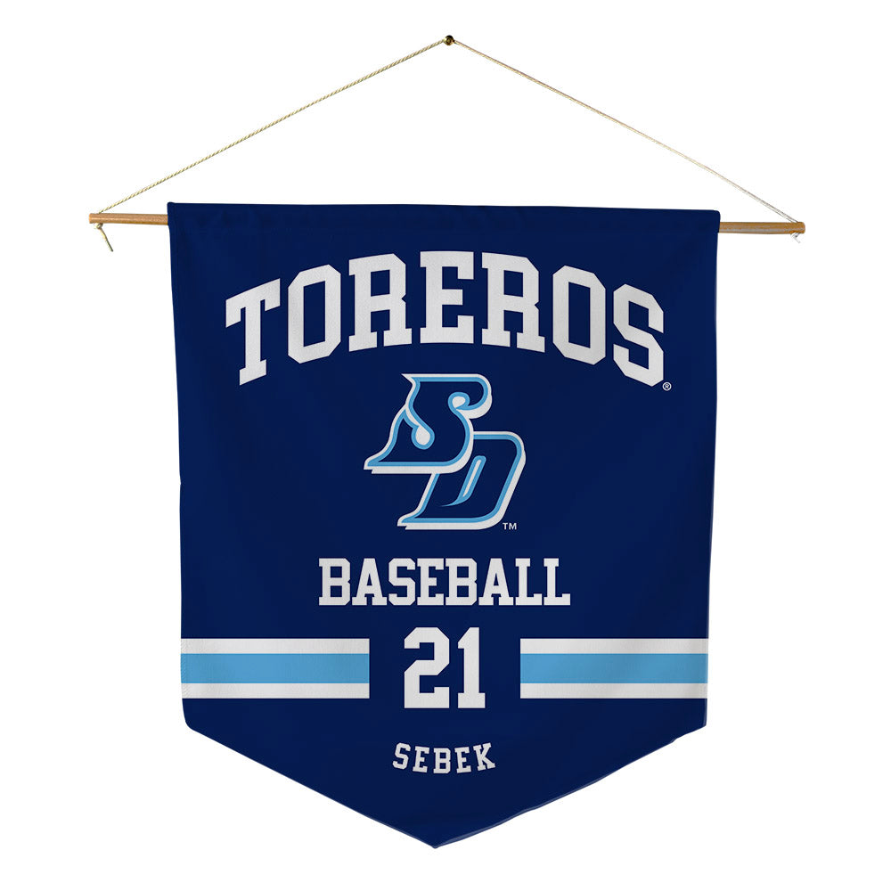 San Diego - NCAA Baseball : Caleb Sebek - Pennant - 18" x 21"-0