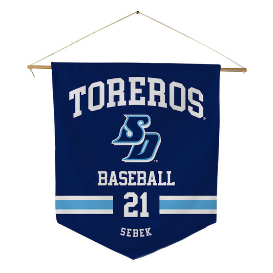 San Diego - NCAA Baseball : Caleb Sebek - Pennant - 18" x 21"-0