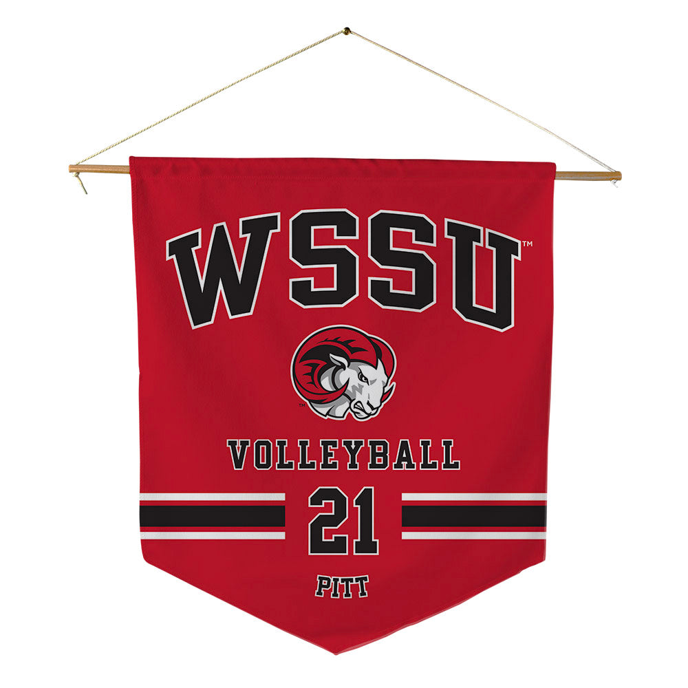 WSSU - NCAA Women's Volleyball : Jewel Pitt - Pennant - 18" x 21"-0