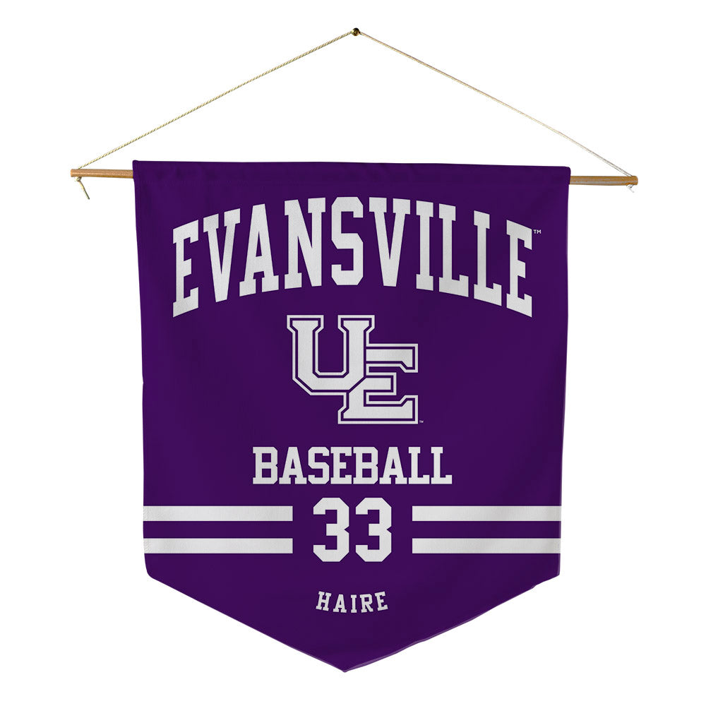 Evansville - NCAA Baseball : Reid Haire - Pennant - 18" x 21"-0