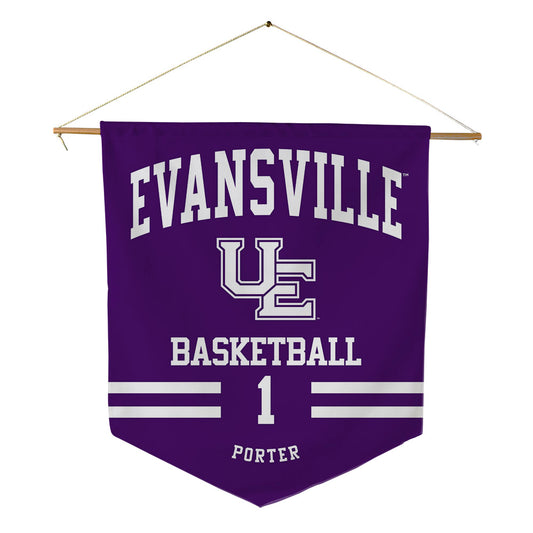 Evansville - NCAA Men's Basketball : Keishon Porter - Pennant - 18" x 21"-0