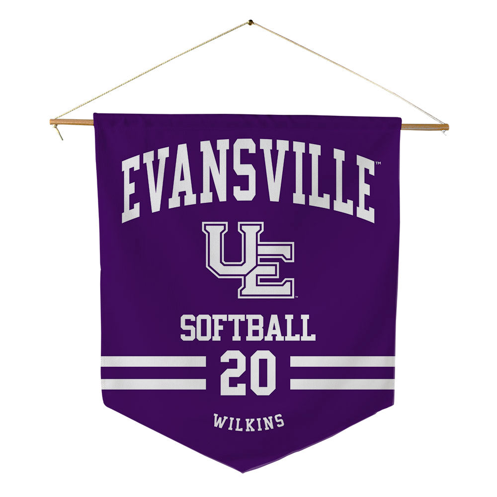 Evansville - NCAA Softball : Maliyah Wilkins - Pennant - 18" x 21"-0