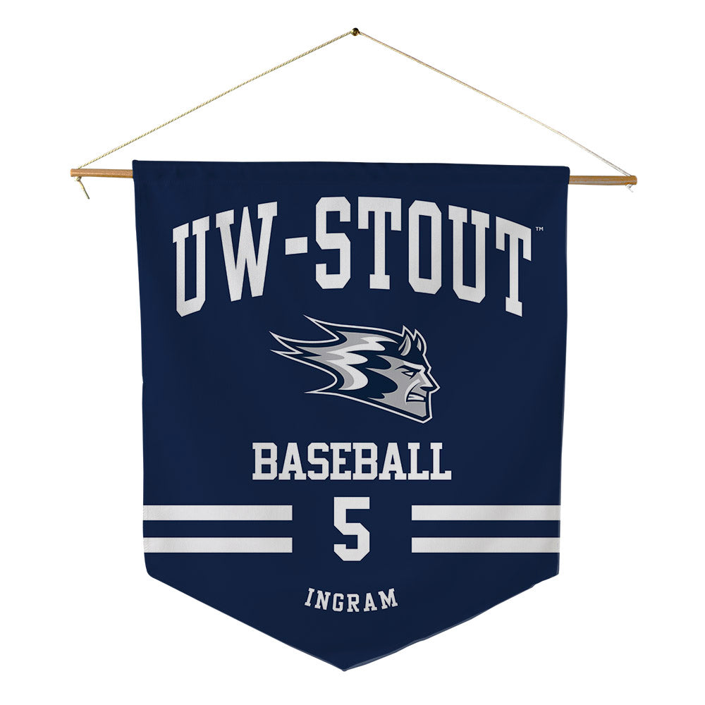 UW Stout - NCAA Baseball : Grant Ingram - Pennant - 18" x 21"-0