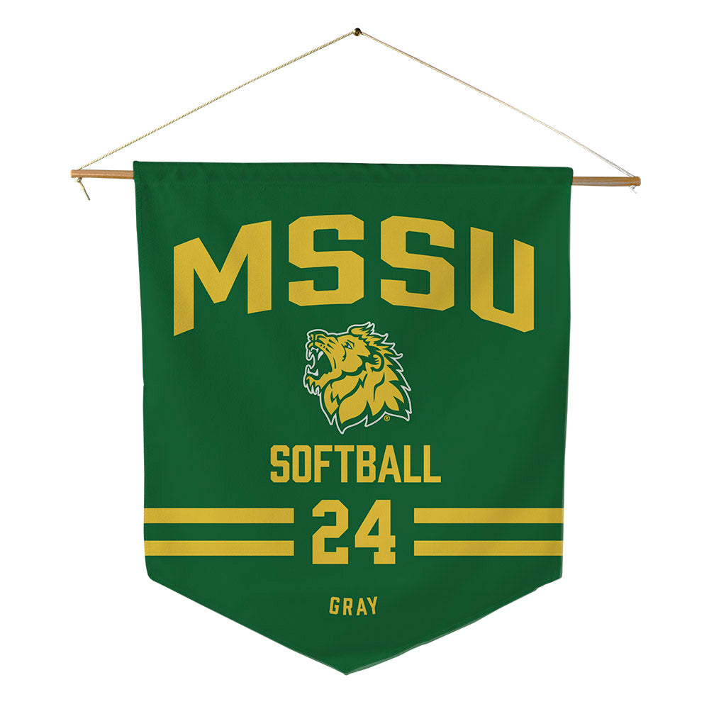 MSSU - NCAA Softball : Katie Gray - Pennant - 18" x 21"-0