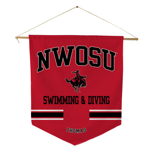 NWOSU - NCAA Men's Swimming & Diving : Zach Thomas - Pennant - 18" x 21"-0