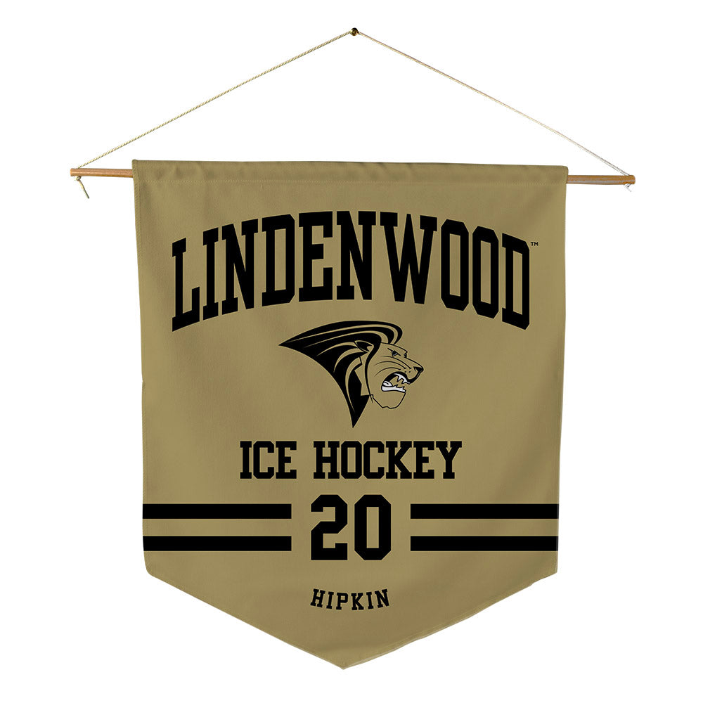 Lindenwood - NCAA Men's Ice Hockey : Ty Hipkin - Pennant - 18" x 21"-0