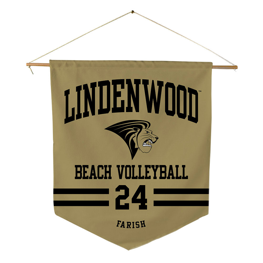 Lindenwood - NCAA Beach Volleyball : Dixie Farish - Pennant - 18" x 21"-0