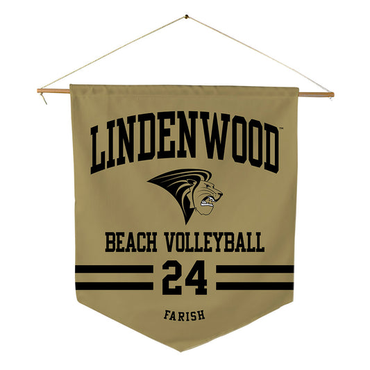 Lindenwood - NCAA Beach Volleyball : Dixie Farish - Pennant - 18" x 21"-0