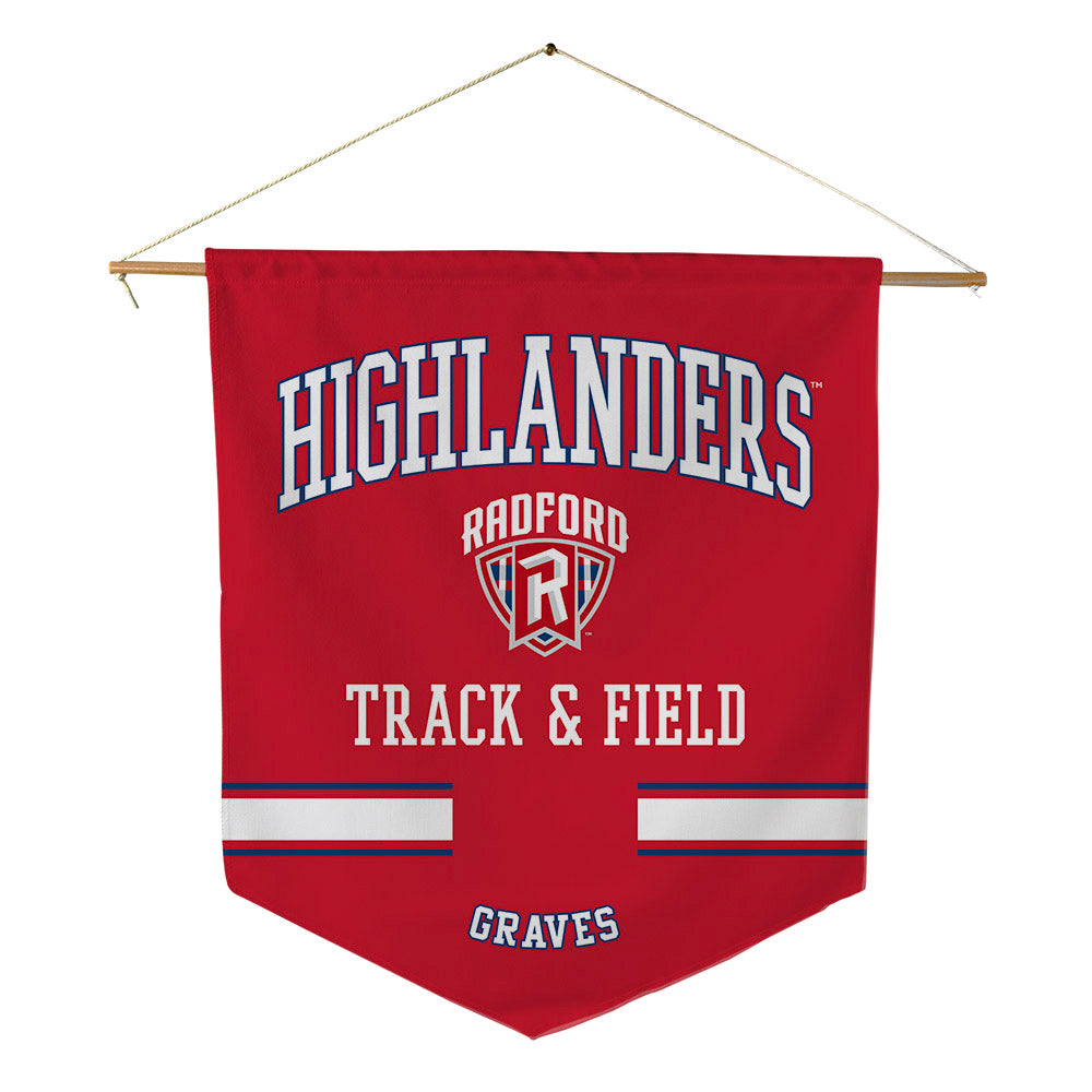 Radford - NCAA Men's Track & Field : Triston Graves - Pennant - 18" x 21"-0
