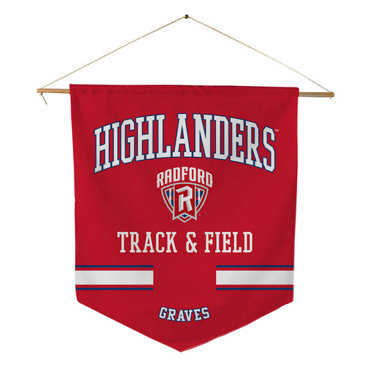 Radford - NCAA Men's Track & Field : Triston Graves - Pennant - 18" x 21"-0