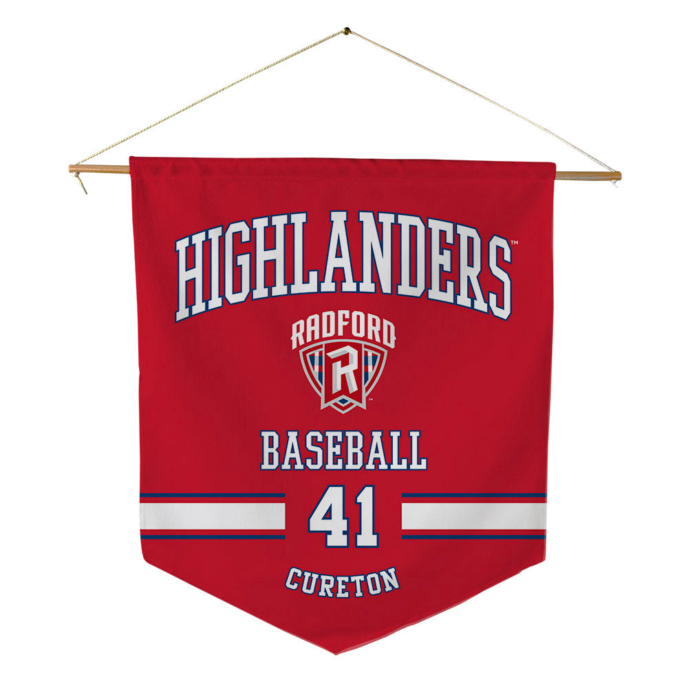 Radford - NCAA Baseball : Michael Cureton - Pennant - 18" x 21"-0