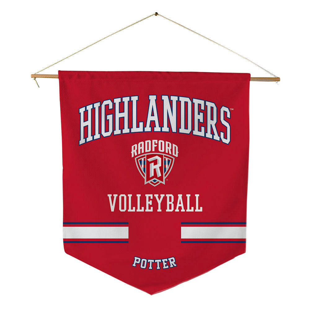 Radford - NCAA Women's Volleyball : Macie Potter - Pennant - 18" x 21"-0