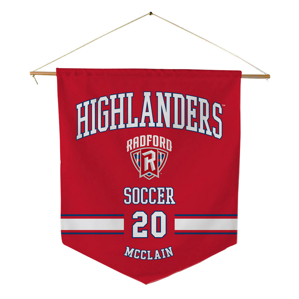 Radford - NCAA Men's Soccer : Carter McClain - Pennant - 18" x 21"-0