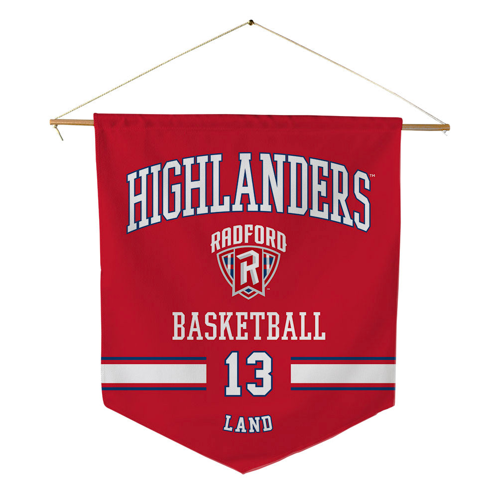 Radford - NCAA Men's Basketball : Bradley Land - Pennant - 18" x 21"-0