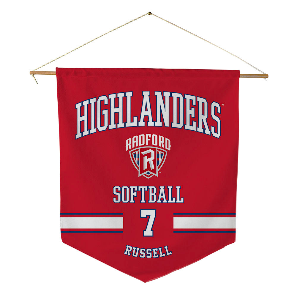 Radford - NCAA Softball : Myla Russell - Pennant - 18" x 21"-0