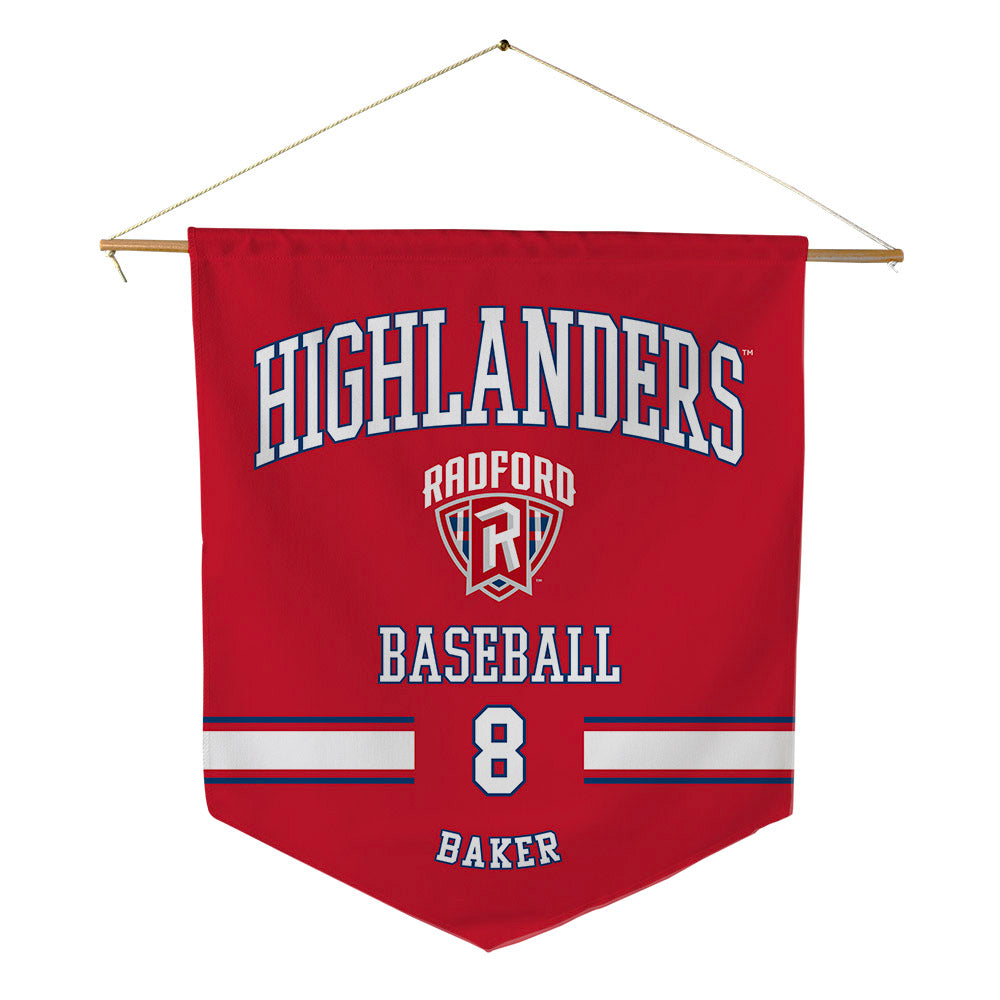 Radford - NCAA Baseball : Eli Baker - Pennant - 18" x 21"-0