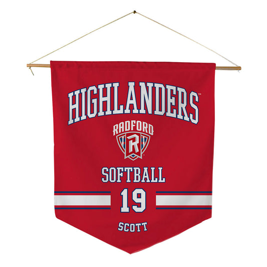 Radford - NCAA Softball : Hailey Scott - Pennant - 18" x 21"-0