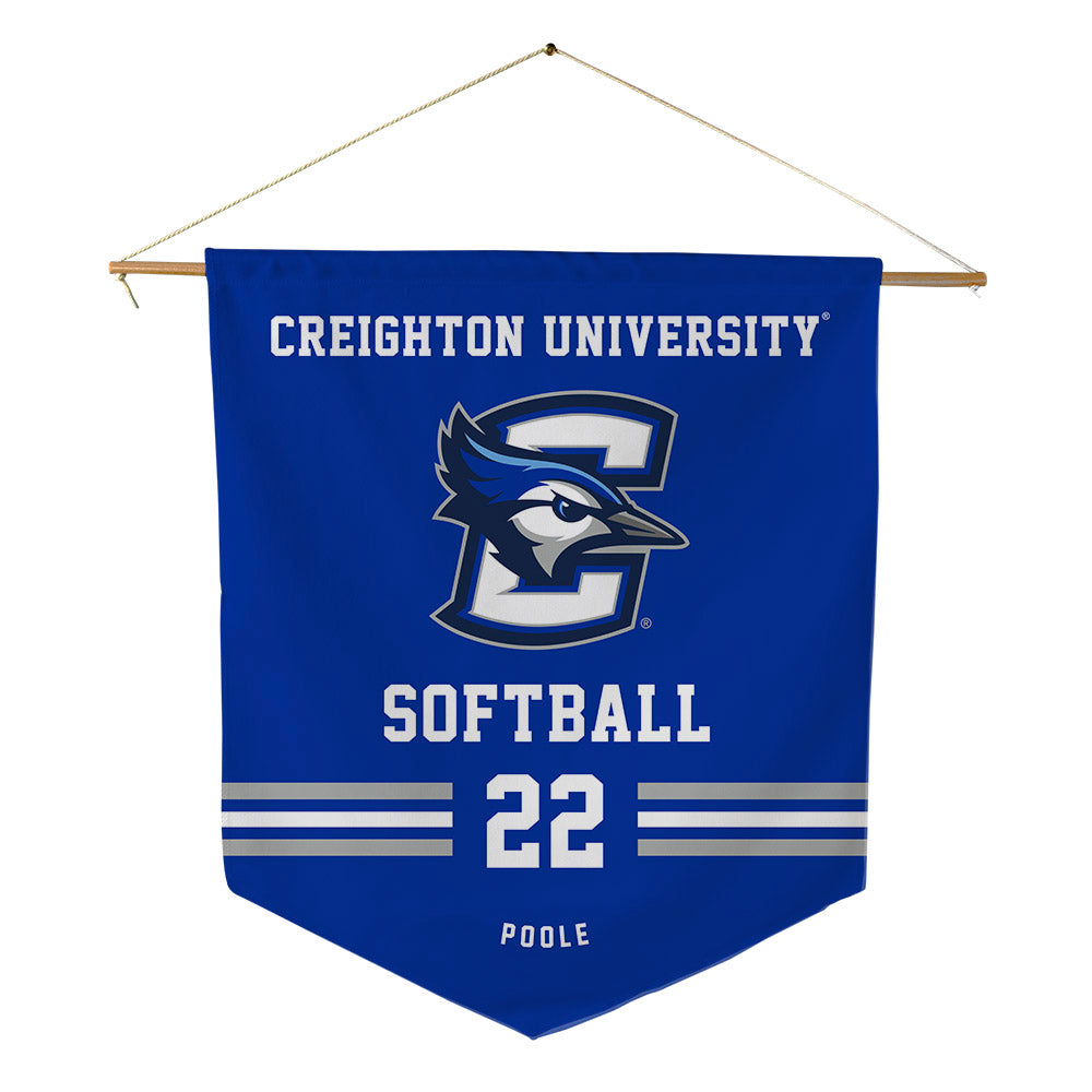 Creighton - NCAA Softball : Hannah Poole - Pennant - 18" x 21"-0