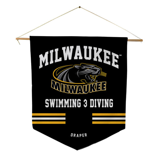 UW Milwaukee - NCAA Women's Swimming & Diving : Kambree Draper - Pennant - 18" x 21"-0
