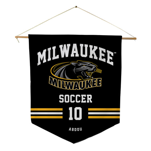 UW Milwaukee - NCAA Men's Soccer : Moursali Abdou - Pennant - 18" x 21"-0