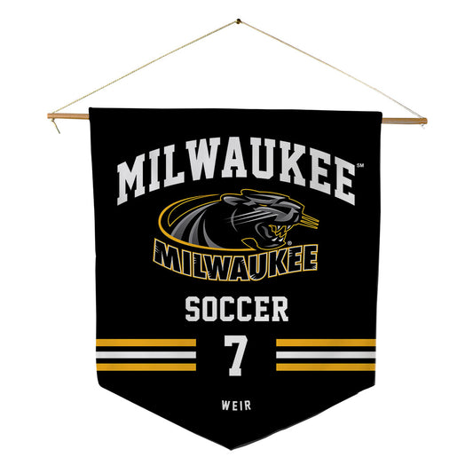 UW Milwaukee - NCAA Men's Soccer : Ollie Weir - Pennant - 18" x 21"-0