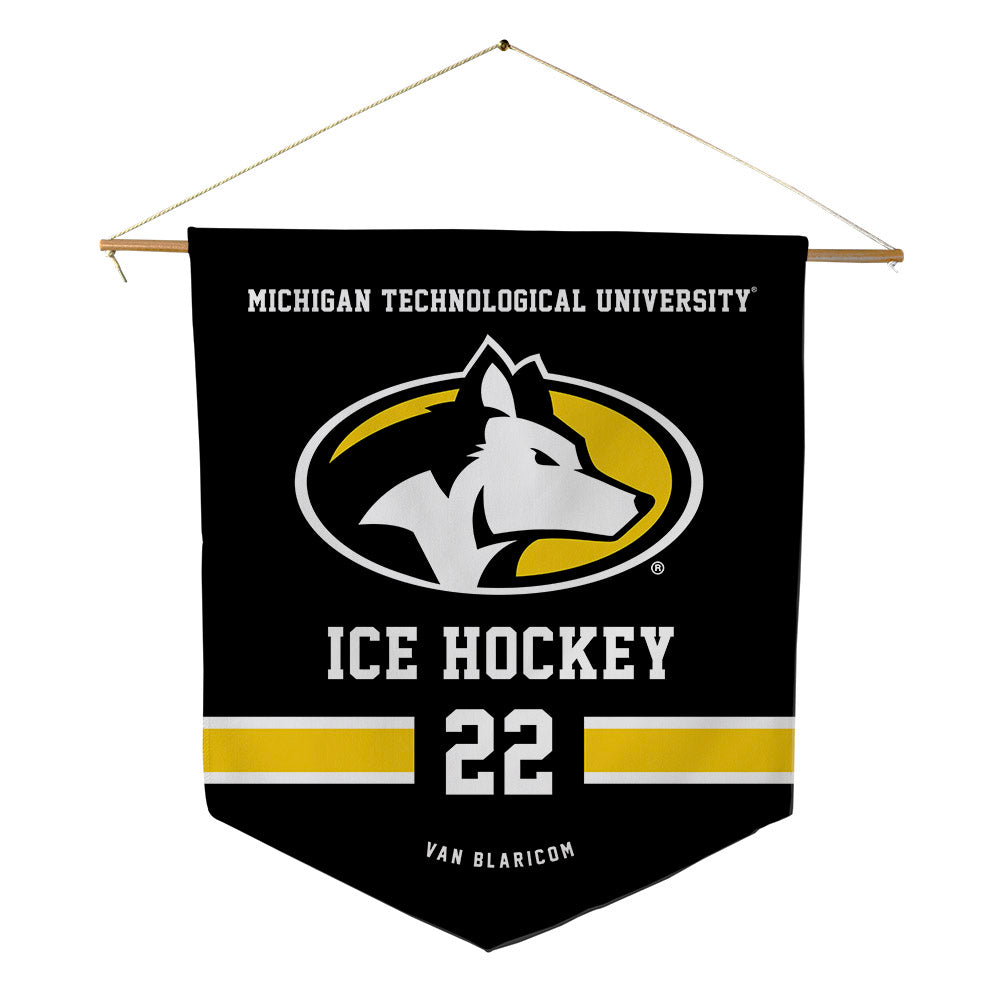 Michigan Tech - NCAA Men's Ice Hockey : Matthew Van Blaricom - Pennant - 18" x 21"-0