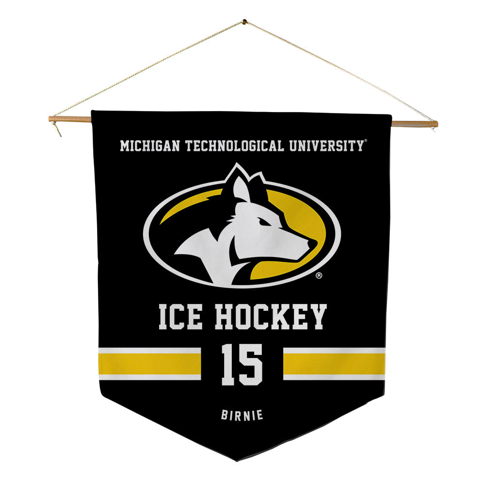 Michigan Tech - NCAA Men's Ice Hockey : Carson Birnie - Pennant - 18" x 21"-0