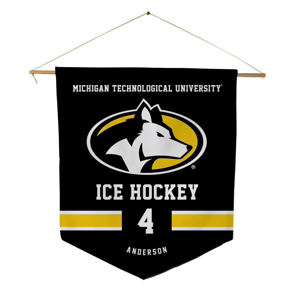 Michigan Tech - NCAA Men's Ice Hockey : Jack Anderson - Pennant - 18" x 21"-0
