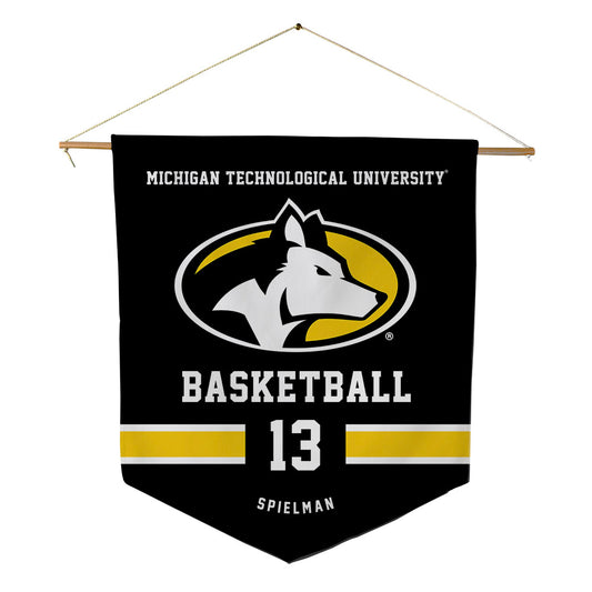 Michigan Tech - NCAA Men's Basketball : Garrett Spielman - Pennant - 18" x 21"-0