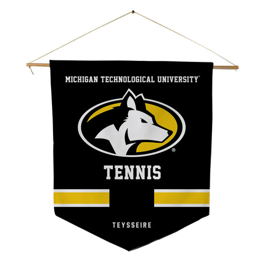 Michigan Tech - NCAA Men's Tennis : Laurent Raphael Teysseire - Pennant - 18" x 21"-0