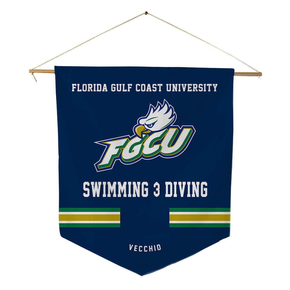 FGCU - NCAA Women's Swimming & Diving : Olivia Vecchio - Pennant - 18" x 21"-0