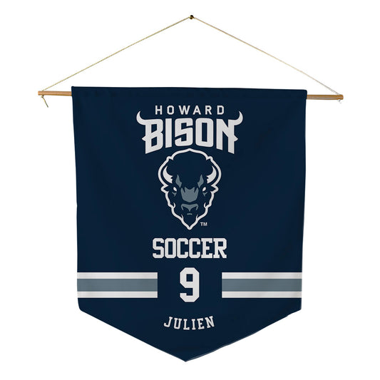 Howard - NCAA Men's Soccer : Jorden Julien - Pennant - 18" x 21"-0