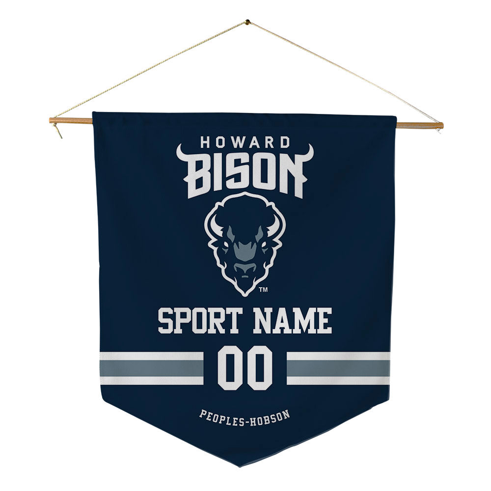 Howard - NCAA Men's Swimming & Diving : Vaughn Peoples-Hobson - Pennant - 18" x 21"-0