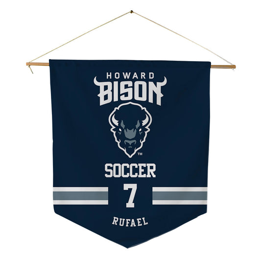 Howard - NCAA Men's Soccer : Christian Rufael - Pennant - 18" x 21"-0