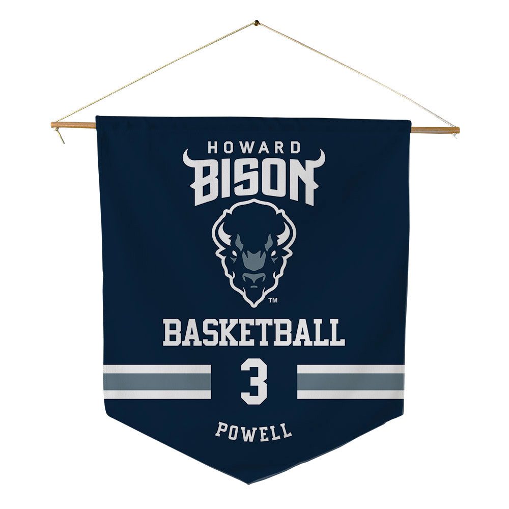Howard - NCAA Men's Basketball : Brannon Powell - Pennant - 18" x 21"-0