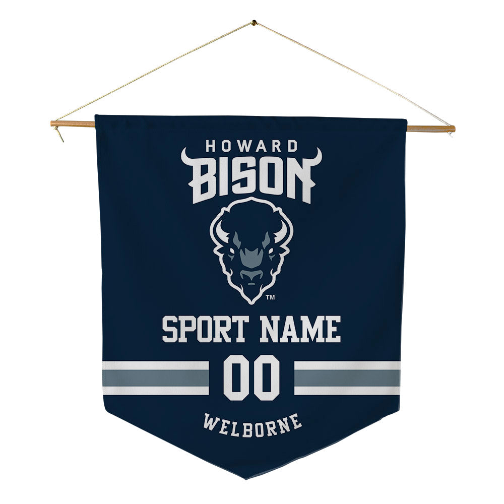 Howard - NCAA Men's Soccer : Rayce Welborne - Pennant - 18" x 21"-0