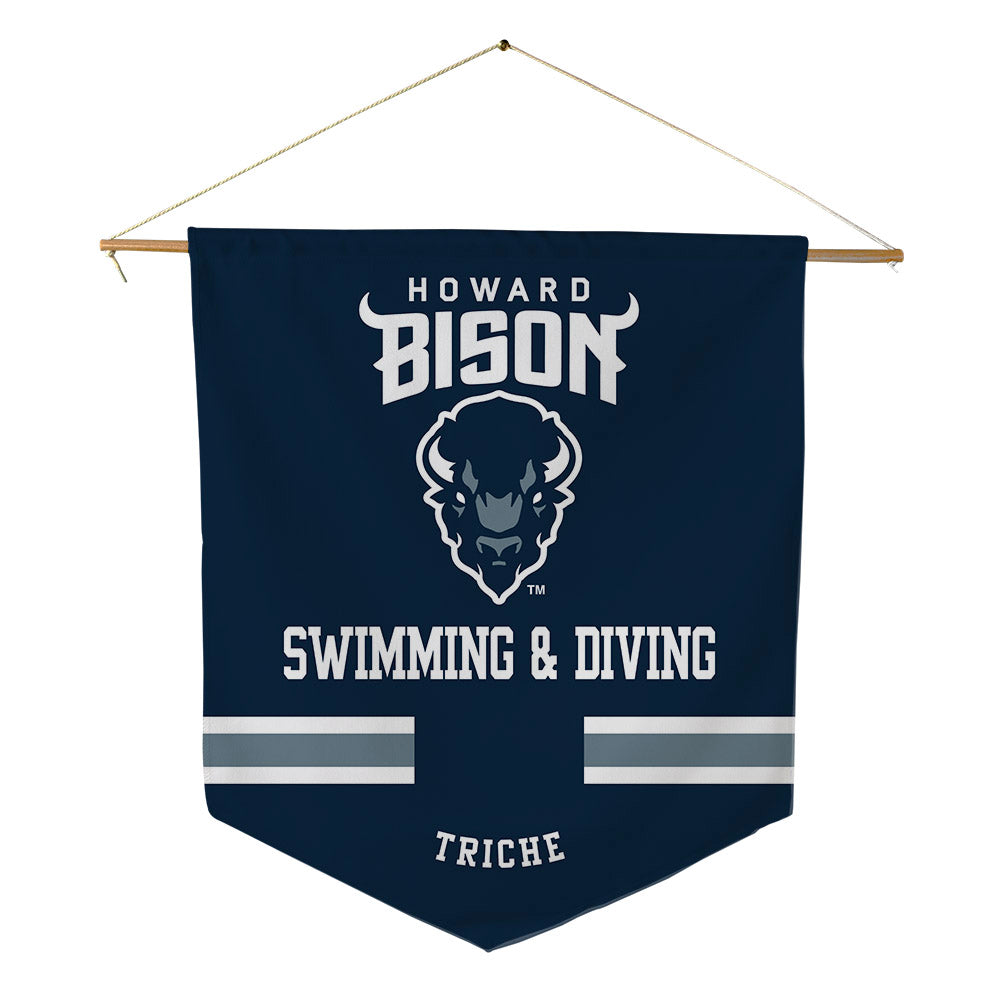 Howard - NCAA Men's Swimming & Diving : Ty Triche - Pennant - 18" x 21"-0
