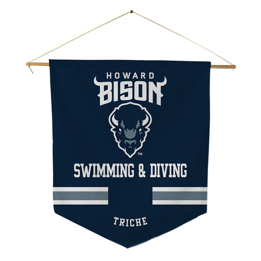 Howard - NCAA Men's Swimming & Diving : Ty Triche - Pennant - 18" x 21"-0