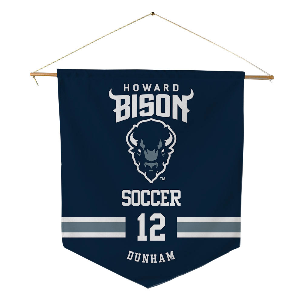 Howard - NCAA Men's Soccer : Niles Dunham - Pennant - 18" x 21"-0
