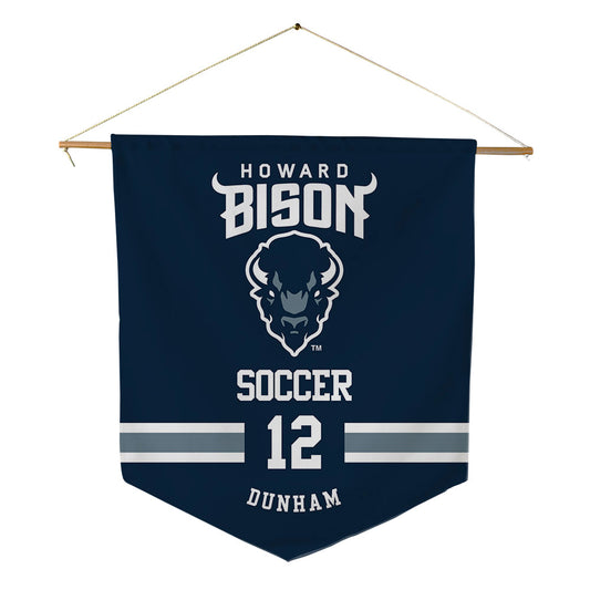 Howard - NCAA Men's Soccer : Niles Dunham - Pennant - 18" x 21"-0