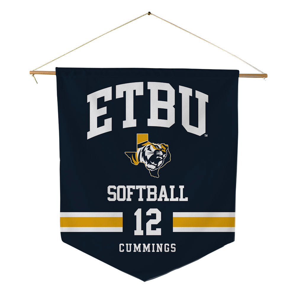 ETBU - NCAA Softball : Tauryn Cummings - Pennant - 18" x 21"-0