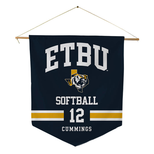 ETBU - NCAA Softball : Tauryn Cummings - Pennant - 18" x 21"-0