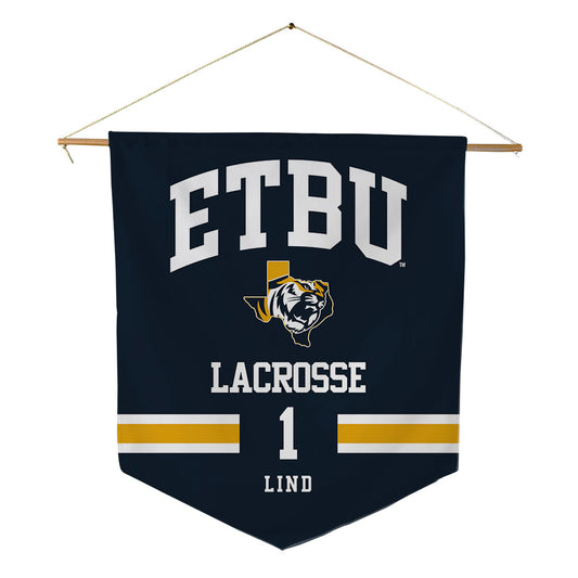 ETBU - NCAA Men's Lacrosse : Blake Lind - Pennant - 18" x 21"-0