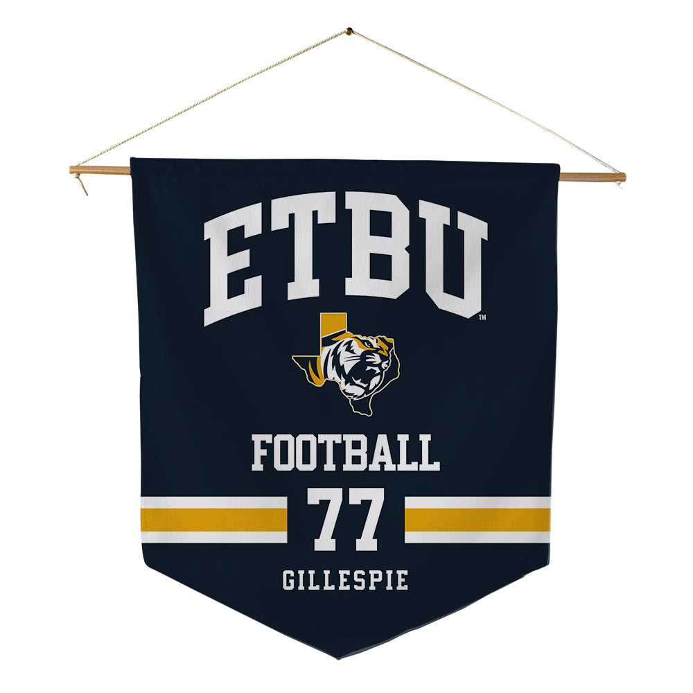 ETBU - NCAA Football : Connor Gillespie - Pennant - 18" x 21"-0