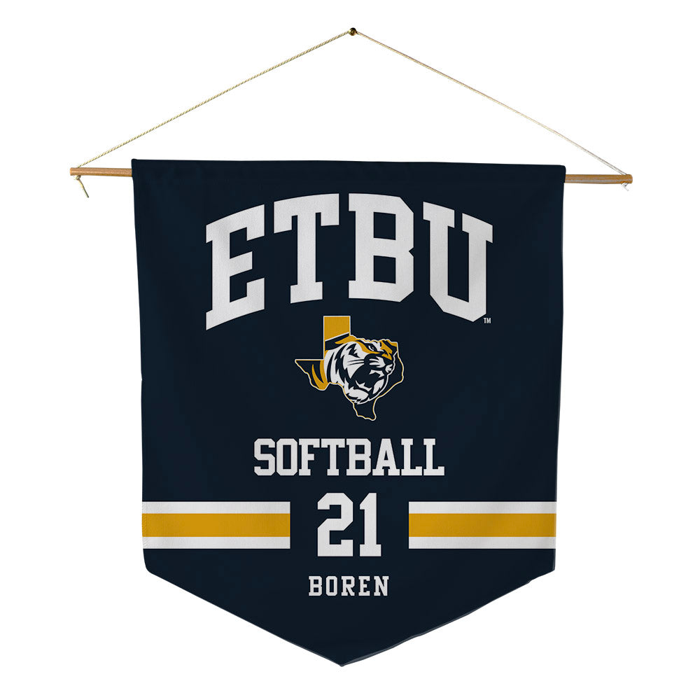 ETBU - NCAA Softball : Emma Boren - Pennant - 18" x 21"-0
