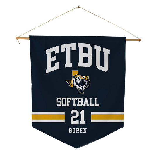 ETBU - NCAA Softball : Emma Boren - Pennant - 18" x 21"-0