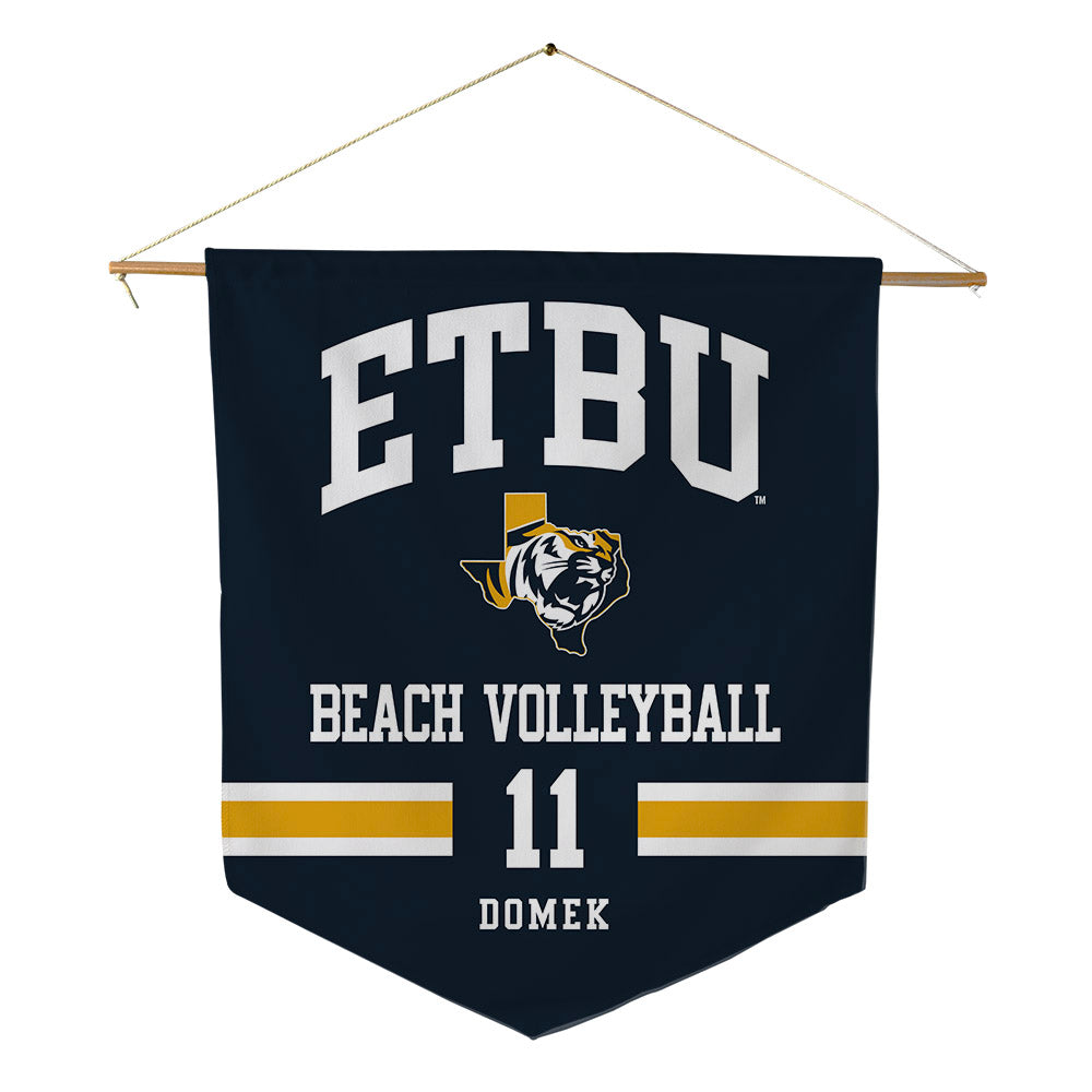 ETBU - NCAA Beach Volleyball : KK Domek - Pennant - 18" x 21"-0