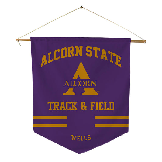 Alcorn - NCAA Men's Track & Field : Darrian Wells - Pennant - 18" x 21"-0